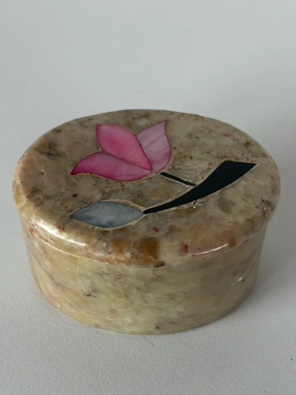 Vintage Carved Soapstone Trinket Box